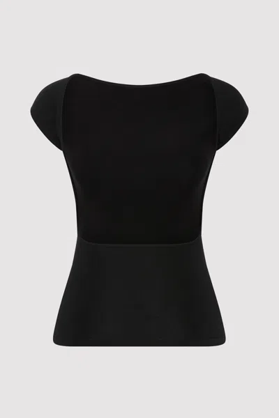 St Agni Asymmetric Ribbed-knit Top In Black