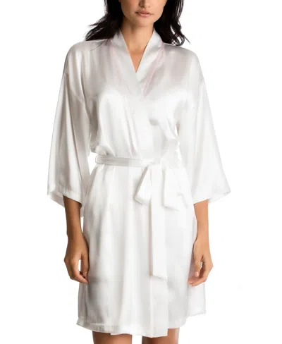 Linea Donatella Bride Satin Wrap Robe, Cami & Tap Shorts Set In Ivy,pink