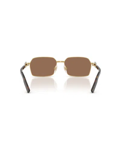 Dolce & Gabbana Wire-frame Rectangular Sunglasses In Dark Brown