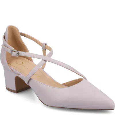 Journee Collection Galvinn Womens Pointed Flat Heel Pumps In Purple