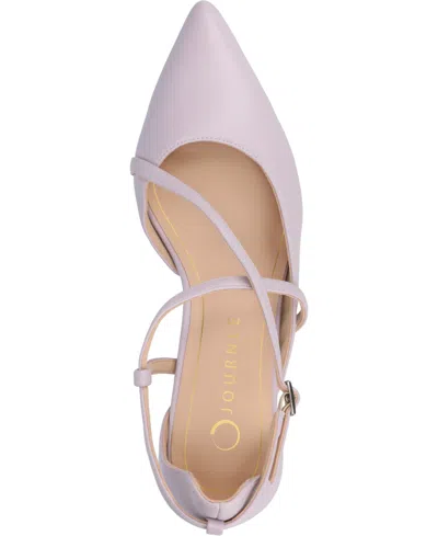 Journee Collection Galvinn Womens Pointed Flat Heel Pumps In Purple