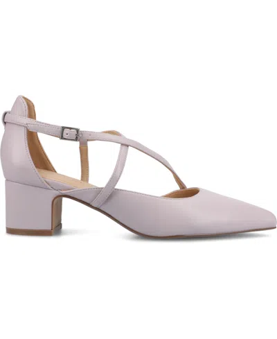 Journee Collection Galvinn Womens Pointed Flat Heel Pumps In Purple