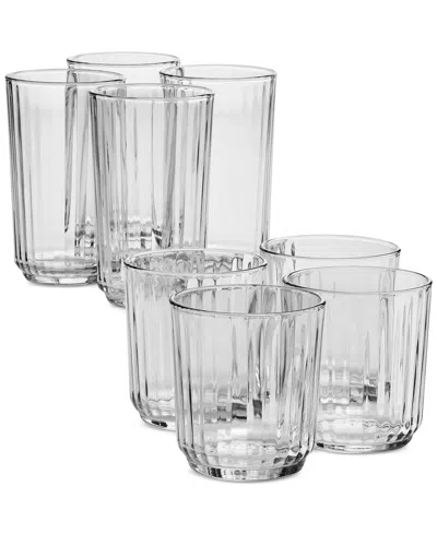 Arch Studio Fluted Glasses, Set Of 8, Exclusively At Macy's In Clear
