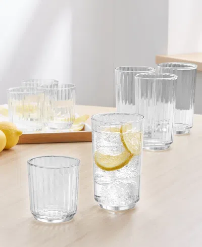 Arch Studio Fluted Glasses, Set Of 8, Exclusively At Macy's In Clear