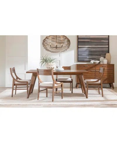 Macy's Greystone Ii 5-pc. Dining Set (rectangular Table & 4 Chairs) In Brown