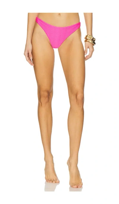 Milly Cabana Margot Textured Chevron Bikini Bottom In Fuchsia