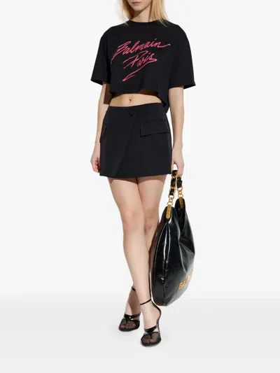 Balmain Women's Asymmetric Mini Skirt In Black