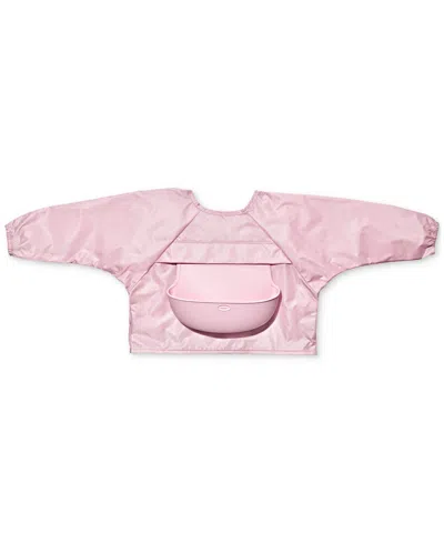 Oxo Tot Sleeved Roll Up Bib With Crumb Pocket In Blossom