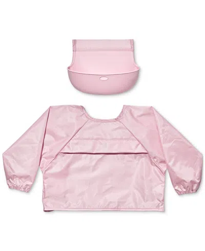 Oxo Tot Sleeved Roll Up Bib With Crumb Pocket In Blossom