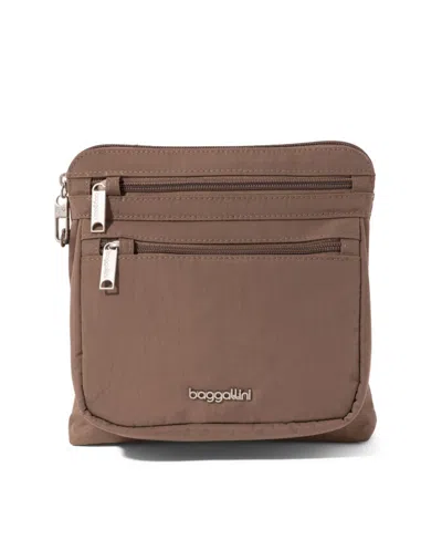 Baggallini Securtex Anti-theft Crossbody Bag In Brown