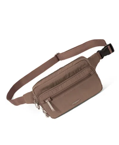 Baggallini Securtex Anti-theft Sling Belt Bag In Brown