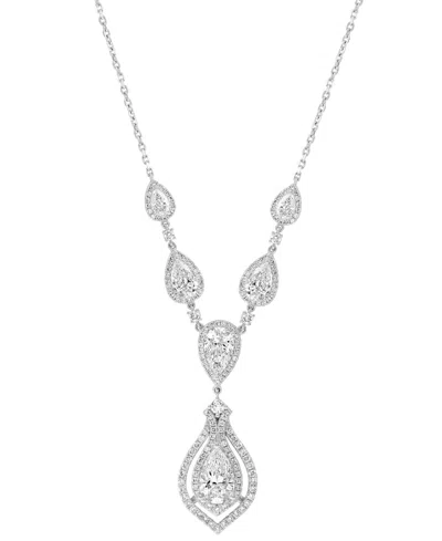 Effy Collection Effy Lab Grown Diamond Pear & Round Fancy 18" Collar Necklace (6-1/2 Ct. T.w.) In 14k White Gold In White Gold