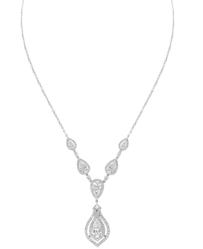 Effy Collection Effy Lab Grown Diamond Pear & Round Fancy 18" Collar Necklace (6-1/2 Ct. T.w.) In 14k White Gold In White Gold