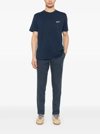 Woolrich Logo T-shirt In Blue