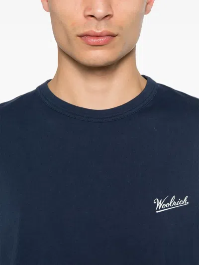 Woolrich Logo T-shirt In Blue