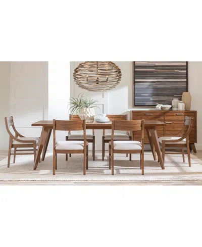 Macy's Greystone Ii 7-pc. Dining Set (rectangular Table & 6 Chairs) In Brown