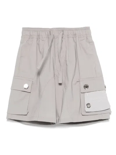 Iceberg Logo-embroidered Cargo Shorts In Grey