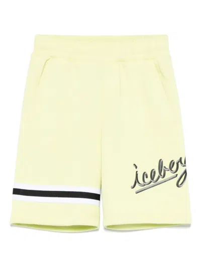 Iceberg Logo-print Shorts In Green