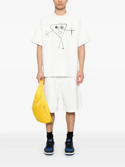 Plan C Bianca-print T-shirt In White