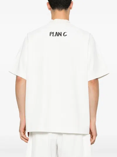 Plan C Bianca-print T-shirt In White