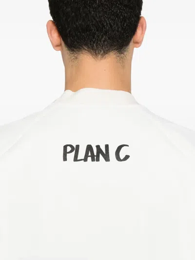 Plan C Bianca-print T-shirt In White