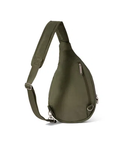 Baggallini Securtex Anti-theft Multi Zip Sling Bag In Thyme