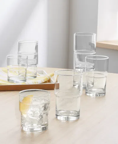 Arch Studio Stacking Glasses, Set Of 8, Exclusively At Macy's In Clear