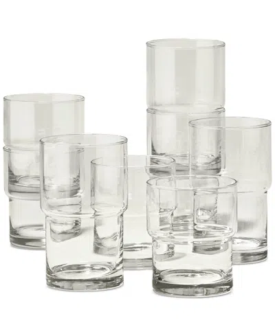 Arch Studio Stacking Glasses, Set Of 8, Exclusively At Macy's In Clear