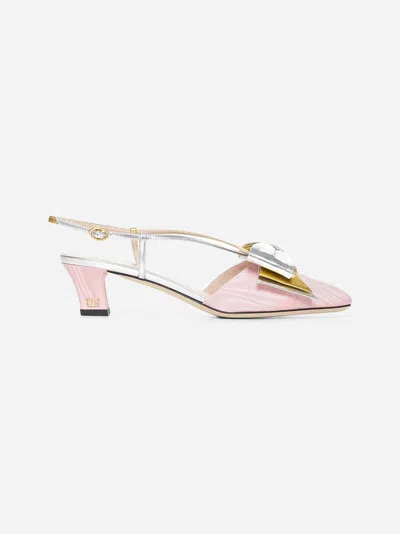 Valentino Pink Bowow Slingback Pumps In Pink