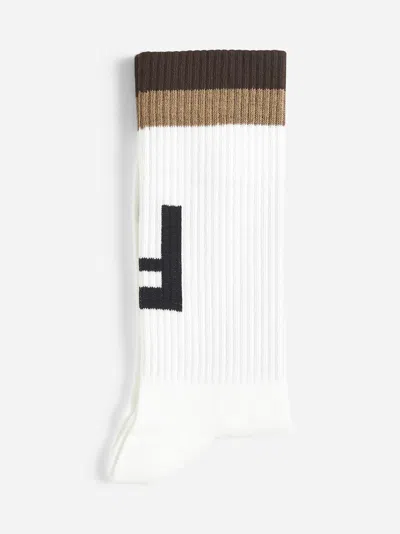 Fendi White Logo Socks
