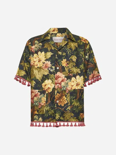 Shop Valentino | Après L'hiver Print Linen Bowling Shirt| Man | 48
