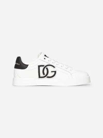 Dolce & Gabbana Dg Logo Patch Leather Sneaker