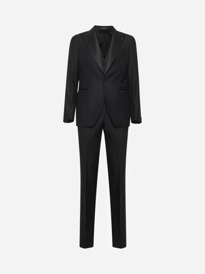 Tagliatore Blue Virgin Wool Tuxedo Suit