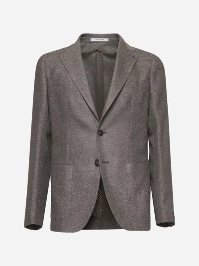 Tagliatore Men Brown Silk And Wool Montecarlo Blazer