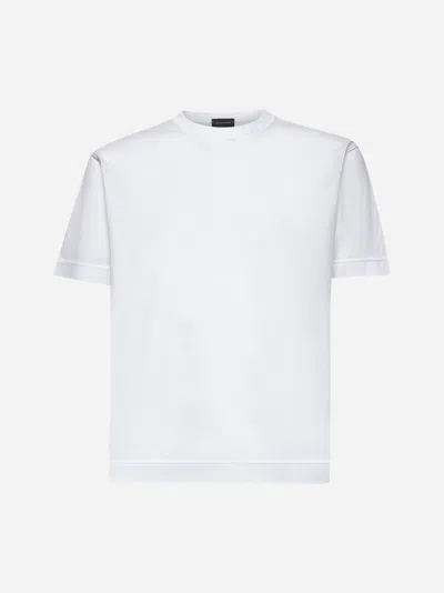Tagliatore Men White Cotton Jersey Crewneck T-shirt