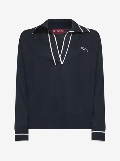 Gucci Striped Intarsia-knit Silk And Cotton-blend Sweater