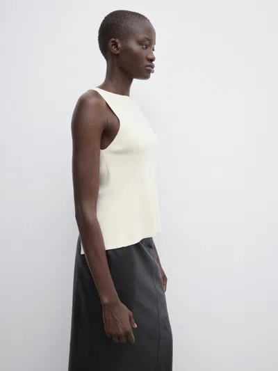 House Of Dagmar Open Back Top In White Peach