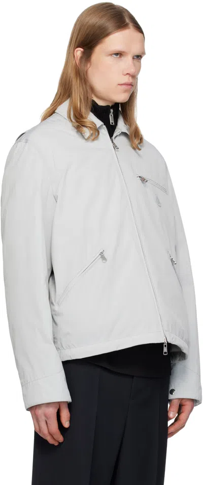 Moncler Doudoune-chemise Réversible Cidone In Gris