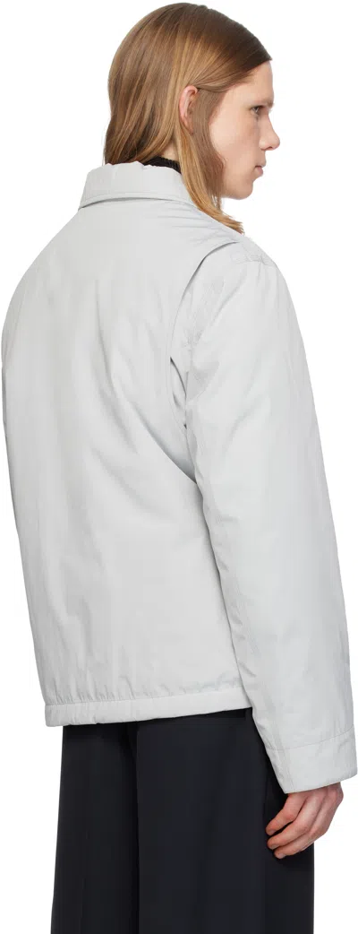 Moncler Doudoune-chemise Réversible Cidone In Gris