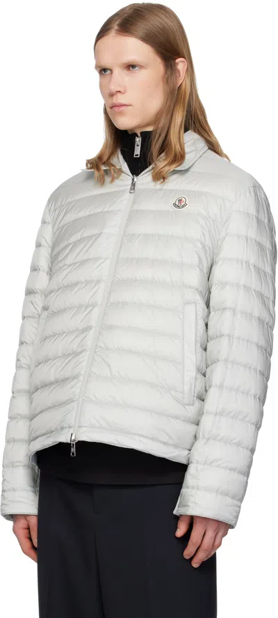 Moncler Doudoune-chemise Réversible Cidone In Gris