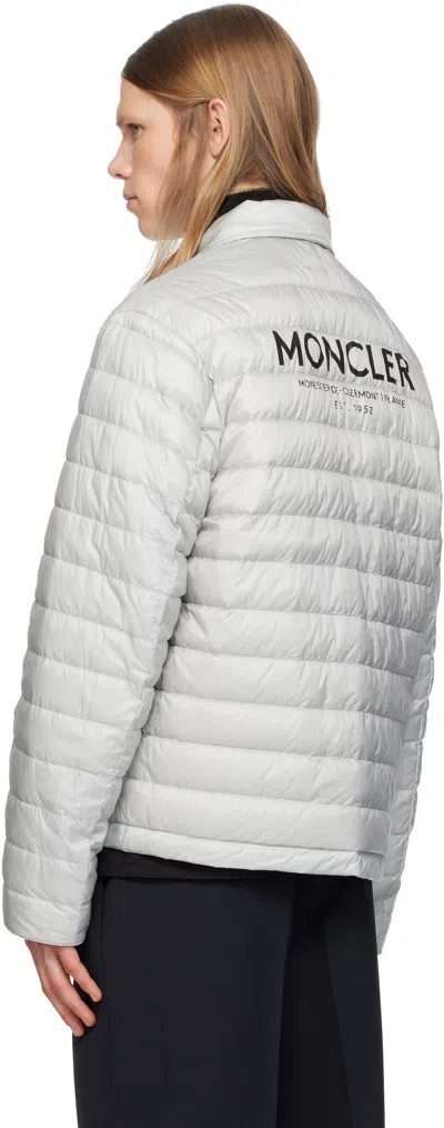Moncler Doudoune-chemise Réversible Cidone In Gris