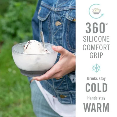 Host Ice Cream Freeze Cooling Bowl Set Of 2 In Gray