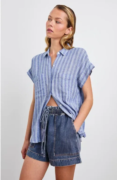 Rails Cito Striped Button-front Blouse In Lake View Stripe