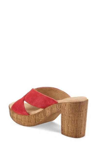 Spring Step Blanchar Platform Sandal In Red Suede