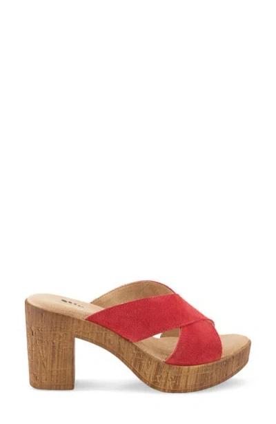 Spring Step Blanchar Platform Sandal In Red Suede