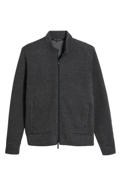 Robert Barakett Jacob Zip-up Wool Blend Jacket In Charcoal