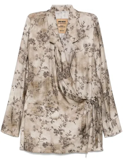 Uma Wang Khloe Jacket In Viscose And Cupro In Grey