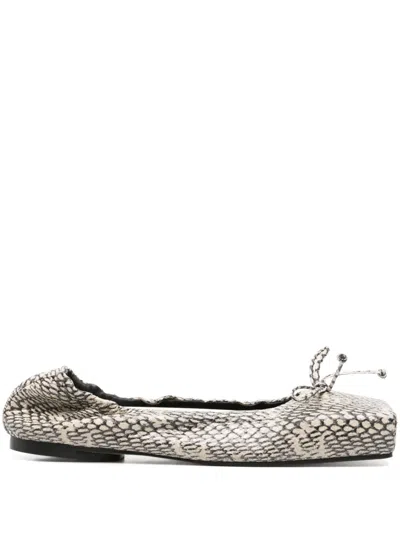 Jacquemus Woman Ballet Flats Light Grey Size 6 Leather In Gray