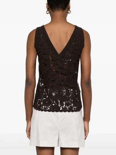 P.a.r.o.s.h Open-knit Top In Brown