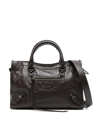 Balenciaga Small Leather Handbag For The City In Brown